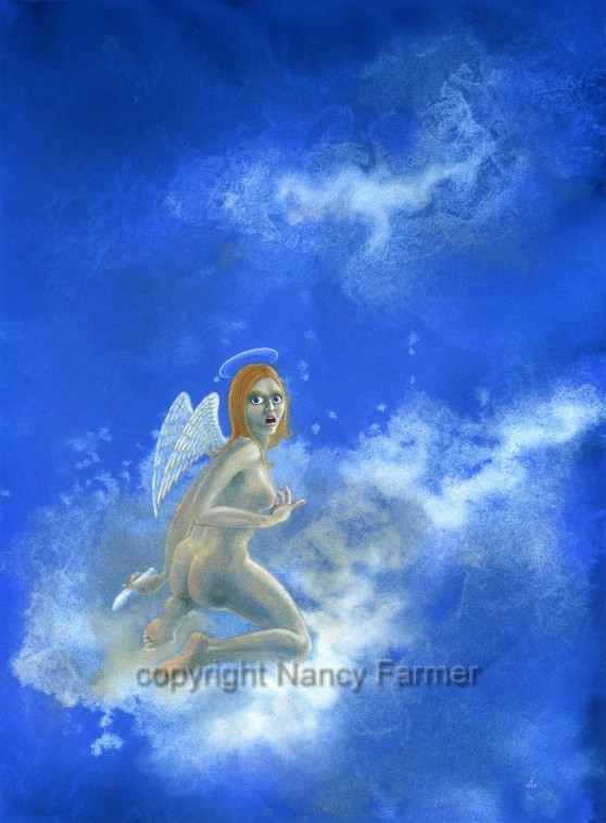 Angel with Vibrator - erotic humour by Nancy Farmer