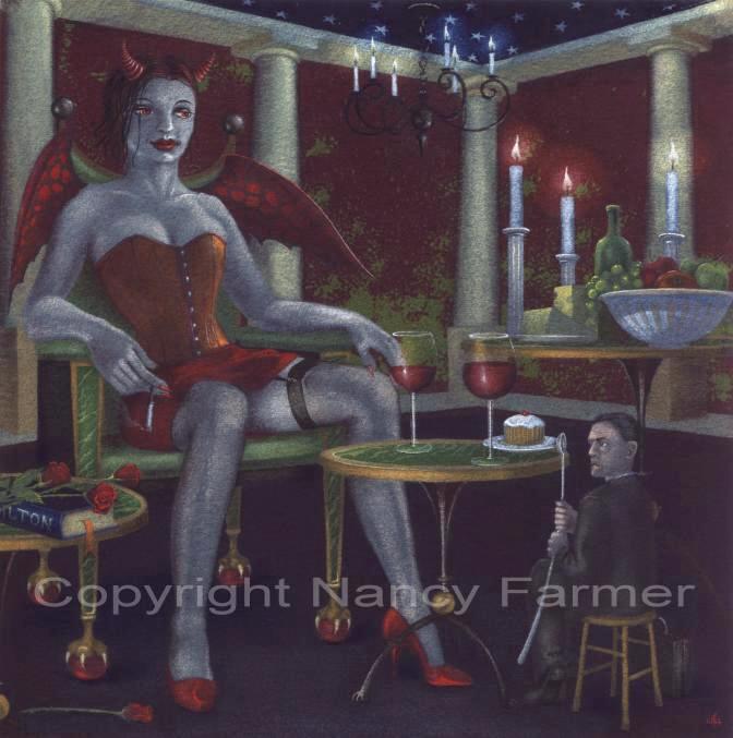 The Devil, a Long Spoon, and a Serious Error of Judgement: painting and artwork by Nancy Farmer