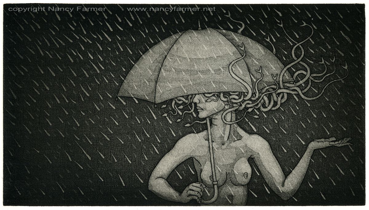 'April Showers?' - Etching