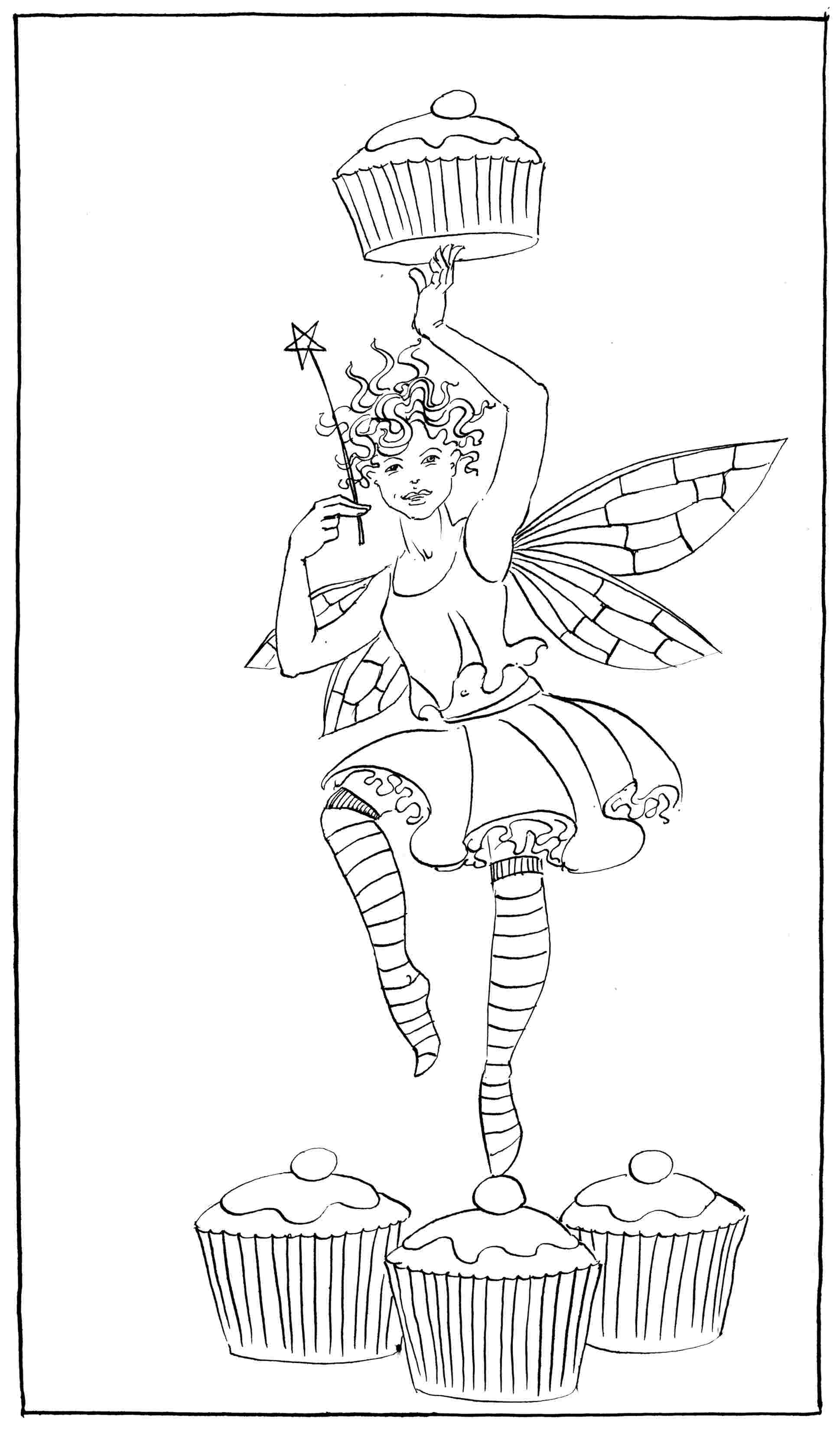 Cake Ballet - colouring-in drawing - to download, right click and save, print out and colour in!
