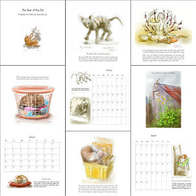 'Cat drawings' from the 2016 Calendar