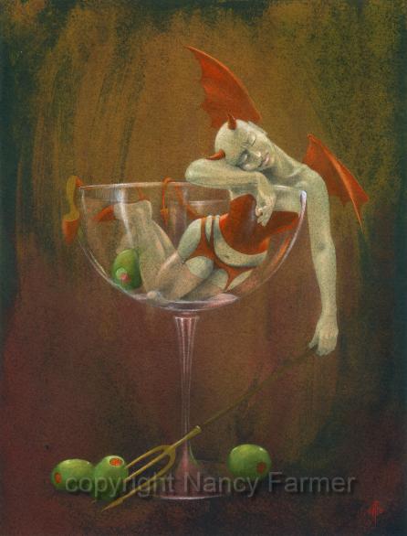 Painting and artwork by Nancy Farmer: Demon Drink