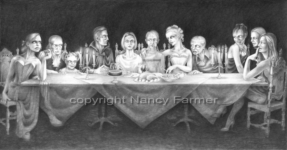 Dinner Guests - painting and artwork by Nancy Farmer