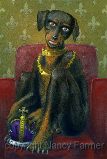 The Dog King - painting and artwork by Nancy Farmer
