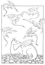 Dragon Babies - colouring-in drawing by Nancy Farmer