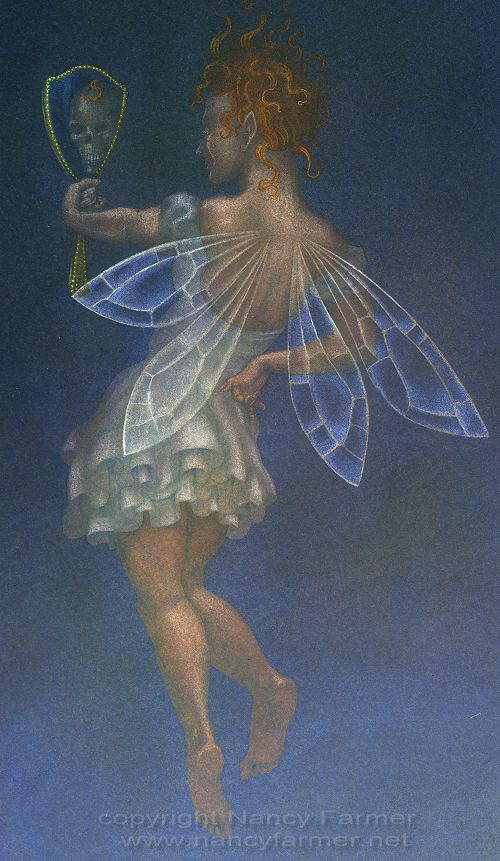 Fairy Mirror - painting in gouache by Nancy Farmer