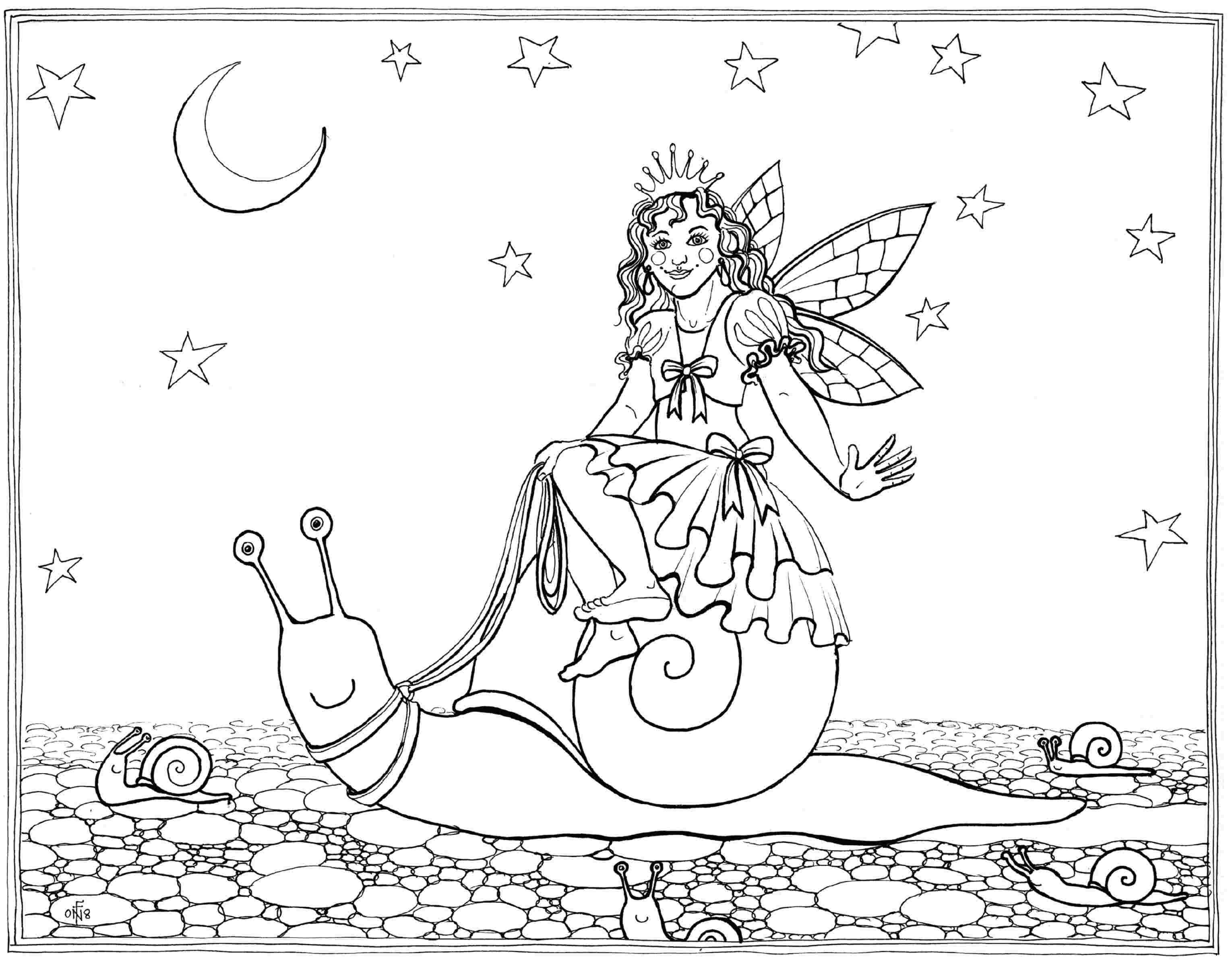 Fairy Queen's Chariot - colouring-in drawing - to download, right click and save, print out and colour in!