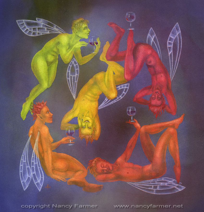 'Five Spots on a Dice' - painting by Nancy Farmer