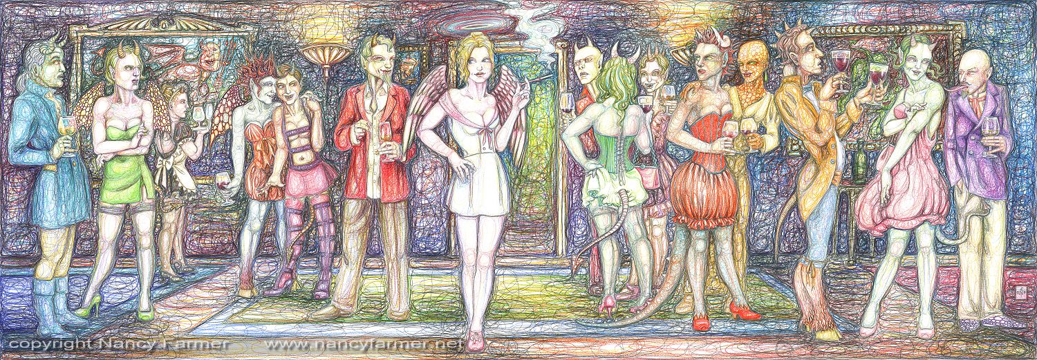 Gatecrasher - Drawing by Nancy Farmer