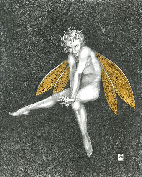 Gold Fairy 52
 - drawing by nancy Farmer