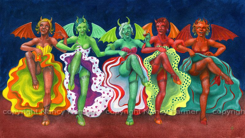 The Infernal Gallop - painting in Gouache - whole picture