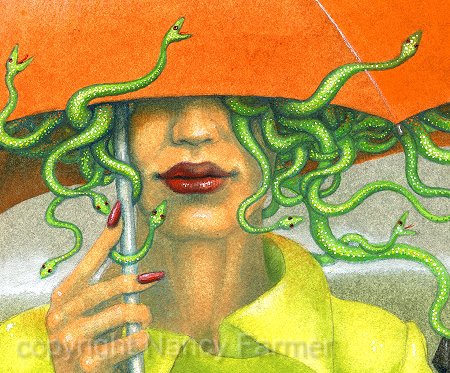 Medusa in England - art by Nancy Farmer