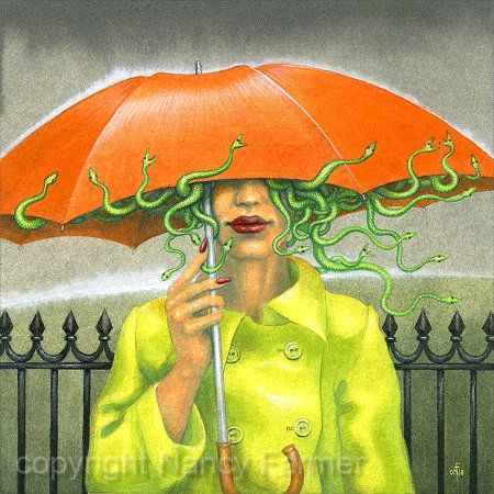 Medusa in England - art by Nancy Farmer