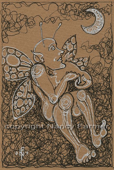 Permanent Sketch 6: Fairy in the Moonlight - close-up of drawing