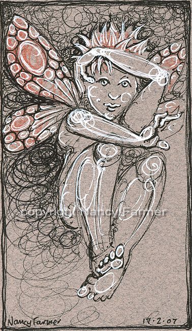Permanent Sketch 11: Playful Fairy - close-up of drawing