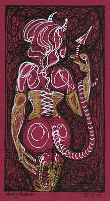 Permanent Sketch 34: She-Devil's  Behind - drawing by nancy Farmer
