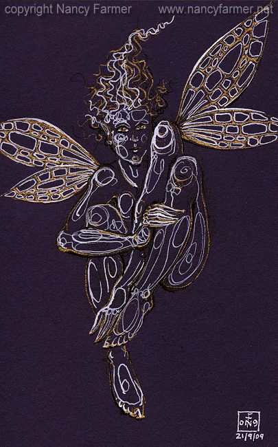 Permanent Sketch 65: Night Sprite - drawing by nancy Farmer