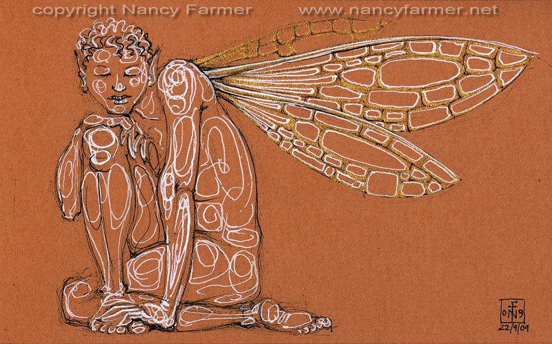 Permanent Sketch 67: Tranquil Fairy - drawing by nancy Farmer