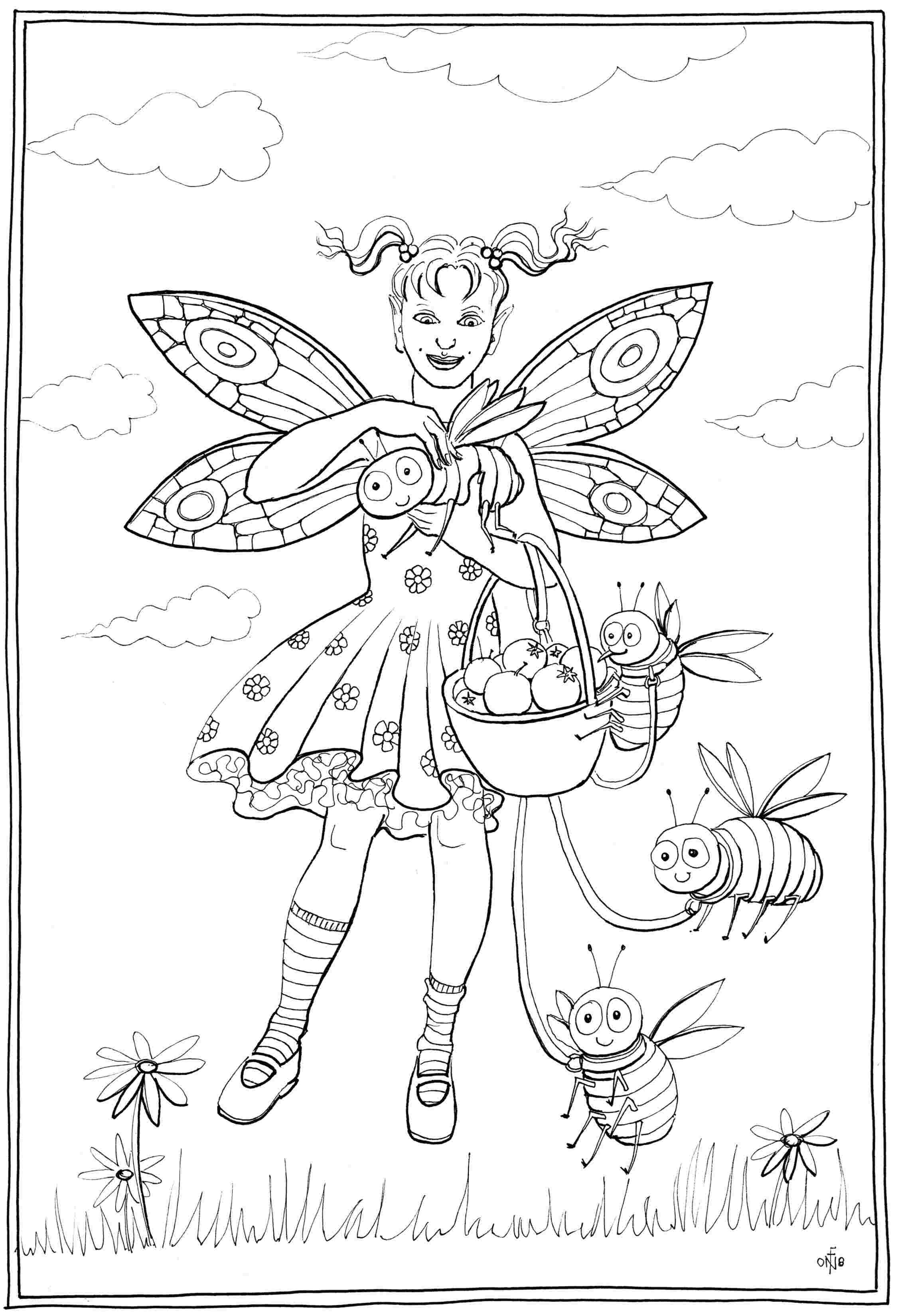 Pet Bees - colouring-in drawing - to download, right click and save, print out and colour in!