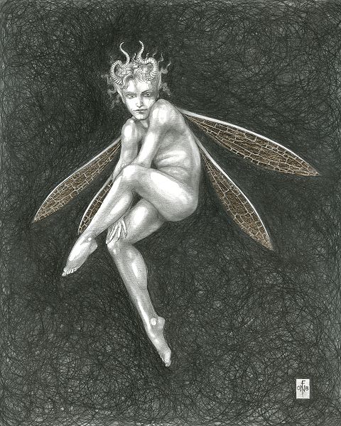 Platinum Fairy 1
 - drawing by nancy Farmer