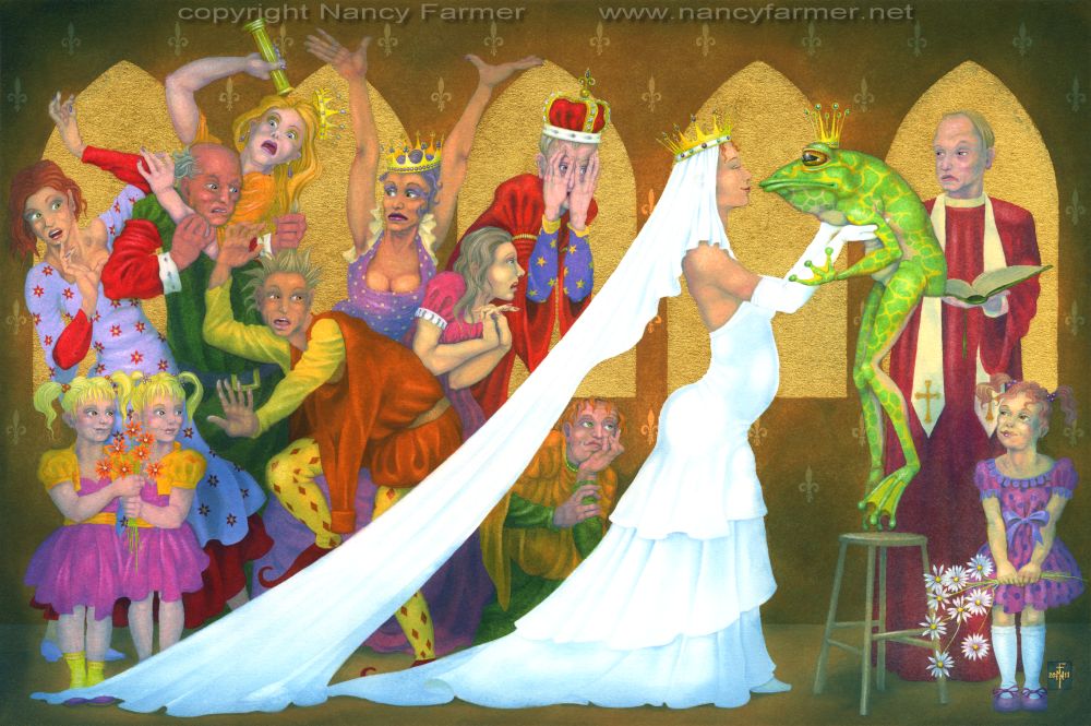 The Royal Wedding painting in gouache with gold leaf by Nancy Farmer