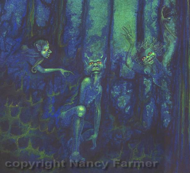 Three Monsters in a Forest