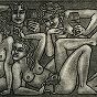 Etching: '3² Pythagorean Ladies'