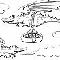 Colouring-in picture: 'Dragon Bus'