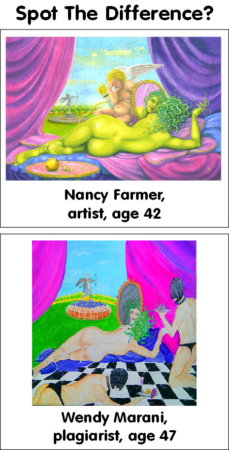 Painting by Nancy Farmer, plagiarism by Wendy Marani 2